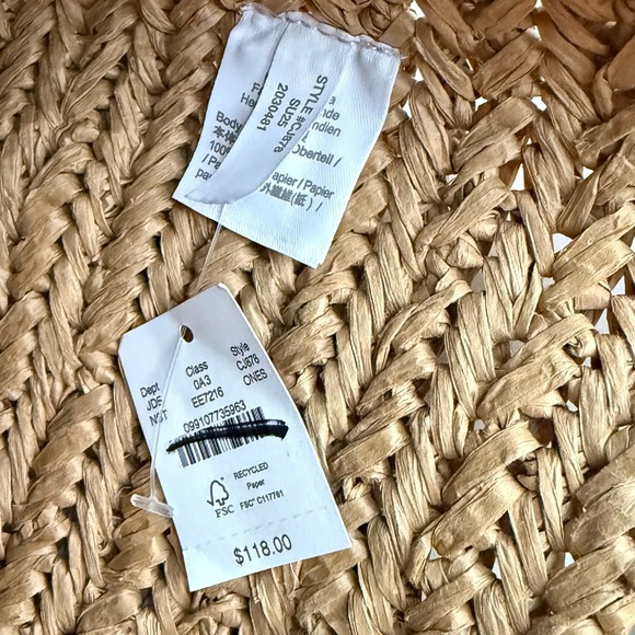 NWT J. Crew Malta Handwoven Straw Tote CJ878 - Picture 7 of 9